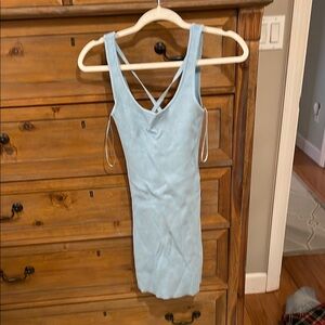 Zara Light Blue Ribbed Top